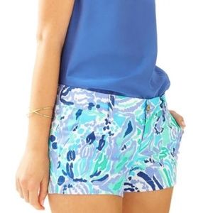 LILLY PULITZER WOMENS THE WALSH SHORT NICE INK PRINT 3 INCH INSEAM SIZE 12 BEACH